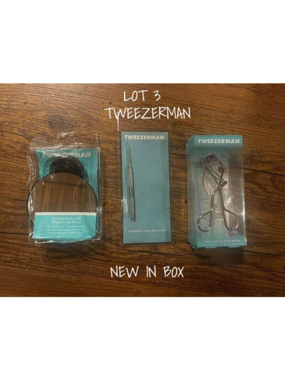 Tweezerman Eyelash Curl Nail Cuticle Cleaner Lighted Mirror Lot 3 Brand New